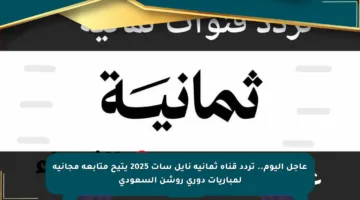 عاجل اليوم.. تردد قناة ثمانية نايل سات 2025 يتيح متابعة مجانية لمباريات دوري روشن السعودي